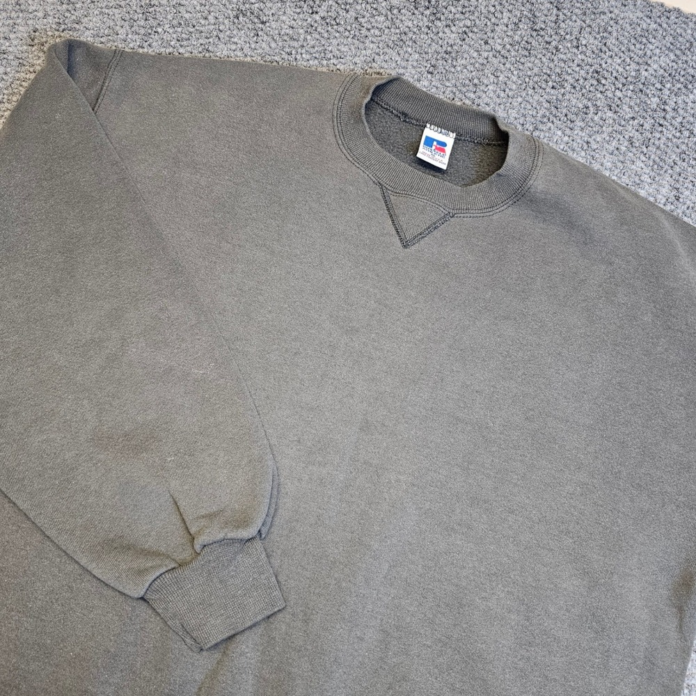 VTG Russell Athletic Sweatshirt Gray Crew Neck Long Sleeve Pullover XL USA